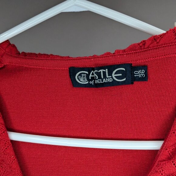 Castle of Ireland Wool Blend Cardigan Red Size 10 UK Size 6 US - Picture 4 of 5